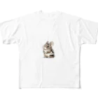 ちもちもの変わった模様のパイドデグーちゃん All-Over Print T-Shirt