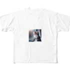 39キリリンの外を見ている子猫 All-Over Print T-Shirt