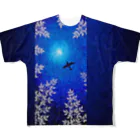 Caoli design shopのやましろの森（Navy) All-Over Print T-Shirt