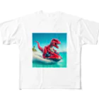 DINO-studioのジェットスキーを楽しむ赤ティラノ All-Over Print T-Shirt