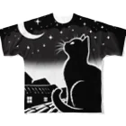 どさんこびより日和の月夜の猫 All-Over Print T-Shirt