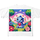 ドット職人のピクセルアート 恐竜の子ども フルグラフィックTシャツ