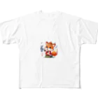 桃の花の歌うキツネの王子さま All-Over Print T-Shirt