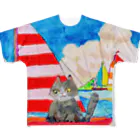 ムムの秘密の部屋の猫ちゃんの冒険／背面違いバージョン All-Over Print T-Shirt