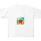 KIglassesのサングラスをかけたハッピーなヒトデ - 海の陽気な仲間！ All-Over Print T-Shirt