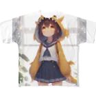 dramusumeの温ドラ娘！イエロー フルグラフィックTシャツ