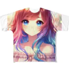 終わらない夢🌈の優しく微笑む少女💞 フルグラフィックTシャツ