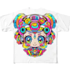 ナオキミのカラフルサイバーパンク少女 フルグラフィックTシャツ