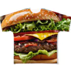 ジャパネットケフィアのファストフードの王様ハンバーガー フルグラフィックTシャツ