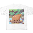 アマサキの癒しのアニメ調カピパラ All-Over Print T-Shirt