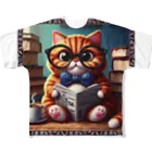 二代目　旬吉。の猫×休日 フルグラフィックTシャツ