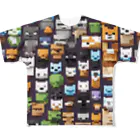 “FIRE STAR” 8-bit cube studioのマイクロドット　冒険者 All-Over Print T-Shirt