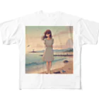 inuneko2004の海辺の女の子 All-Over Print T-Shirt