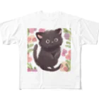 kakuzatoの猫の黒ちゃん フルグラフィックTシャツ