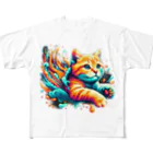 hikotakuの飛び出す猫 All-Over Print T-Shirt