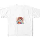 yukatagirlsの元気いっぱいの浴衣姿の女子高生 All-Over Print T-Shirt