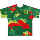 テナガ商店SUZURI支店のS.S.y.B - Super Smash yUSA Bros. - All-Over Print T-Shirt