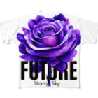 Future Starry Skyの紫色の薔薇 All-Over Print T-Shirt