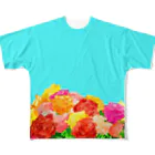 SIXTY-NINE FACTORYのカラフル薔薇T （アンダー） All-Over Print T-Shirt