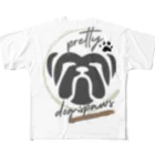 3dog_mamanのブルちゃん フルグラフィックTシャツ