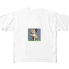 ドット絵ネコの踊る猫 All-Over Print T-Shirt
