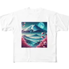 J-traditionのMt.Fuji with planet フルグラフィックTシャツ