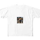 もふもふ日本史のねこ　出陣 All-Over Print T-Shirt