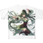 ryo-ishの碧の髪の少女 フルグラフィックTシャツ