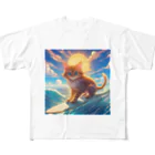 musashiyaの波乗り猫 All-Over Print T-Shirt