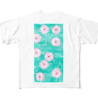 犬張子さんのお店のバレリーナ　エメラルドグリーン All-Over Print T-Shirt