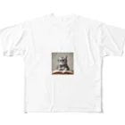 cutycatの知的なネコちゃん All-Over Print T-Shirt