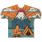 akicamの富士山とキャンプ All-Over Print T-Shirt