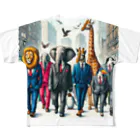 Tunakon_bのビジネスアニマルズ All-Over Print T-Shirt