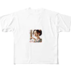 inuneko2004の優美な伝統美：キス顔の和装美人 All-Over Print T-Shirt