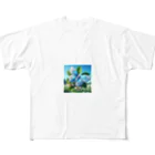 Chihiro0318の水色に舞う美しい蝶々 All-Over Print T-Shirt