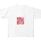 オンラインショップイエローリーフのピンクの花　鮮やか All-Over Print T-Shirt