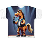 No Horse No Lifeのドット絵歌うウマノスケ君 フルグラフィックTシャツ