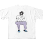 納豆ごはんのイケメンとお話し中 All-Over Print T-Shirt