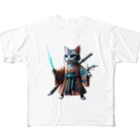 samuraicatのSamurai CAT All-Over Print T-Shirt
