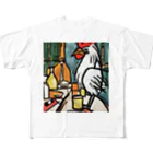 Ppit8のにわとりさん朝ごはんを食べる！ フルグラフィックTシャツ