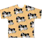 かもめちゃぁんの狆犬兄弟の手描きイラスト All-Over Print T-Shirt