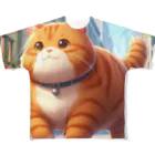 レールファン&スピリチュアルアイテムショップのデブ猫 All-Over Print T-Shirt