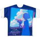 花束娘のA Girl and Flowers on the Journey All-Over Print T-Shirt