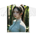 レールファン&スピリチュアルアイテムショップのAi 美女 フルグラフィックTシャツ