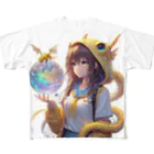 dramusumeのオーブをのぞくドラ娘 フルグラフィックTシャツ