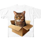猫の小梅お嬢さんの小梅ちゃん　箱猫 All-Over Print T-Shirt