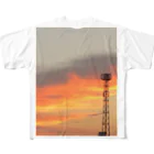 manyoのダイナミックに夕焼け フルグラフィックTシャツ