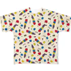 親子設計 CHIiKu MOJi『知育文字』のROBOT柄 All-Over Print T-Shirt