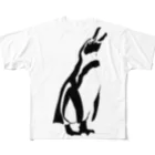 kimchinのかわいいペンギンのシルエット フルグラフィックTシャツ