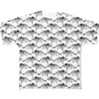 tottoのトリケラトプス骨格総柄(白) All-Over Print T-Shirt